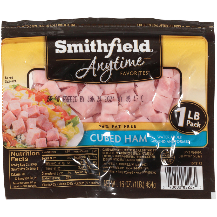 Anytime Favorites Cubed Ham 96% Fat Free 1 LB