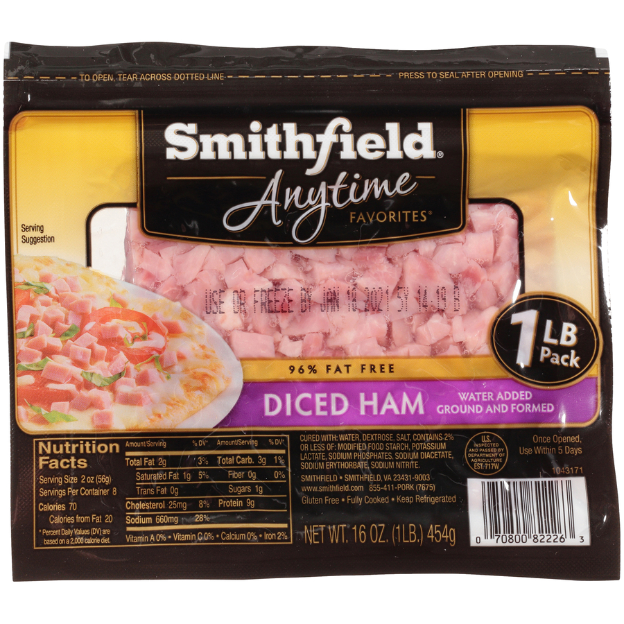 Anytime Favorites Diced Ham 96% Fat Free 1 LB