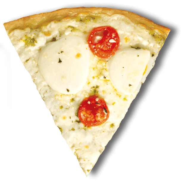 Artisan Crust Thin Pesto Mozzarella Pizza Slice Artisan Crust Thin Pesto Mozzarella Pizza Slice