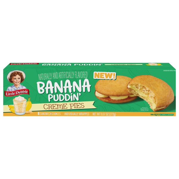 Little Debbie Banana Puddin' Crème Pies 8 Each 9.57 Oz