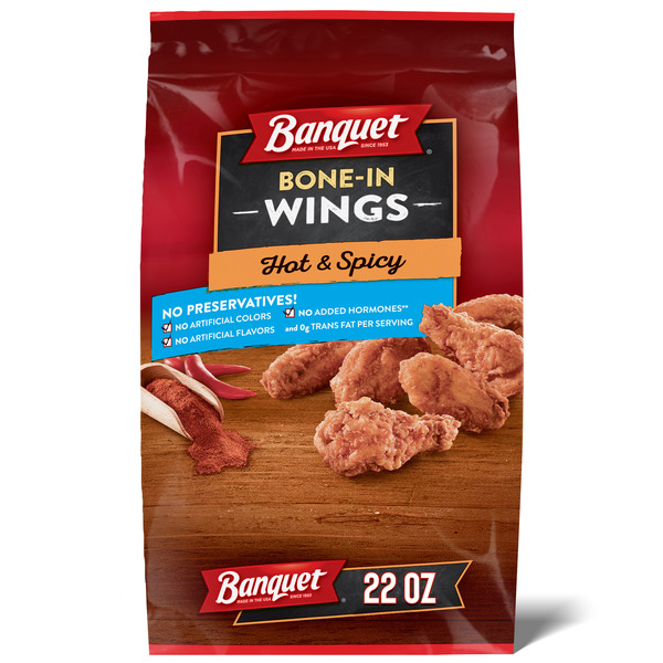 Banquet Hot Spicy Bone-In Wings 22 Oz