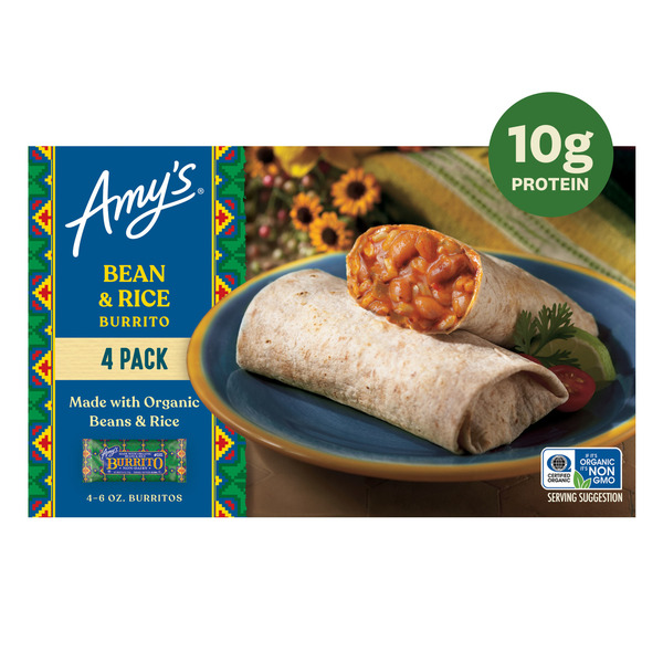 Amy's Bean & Rice Burrito Four 6 Oz Pack