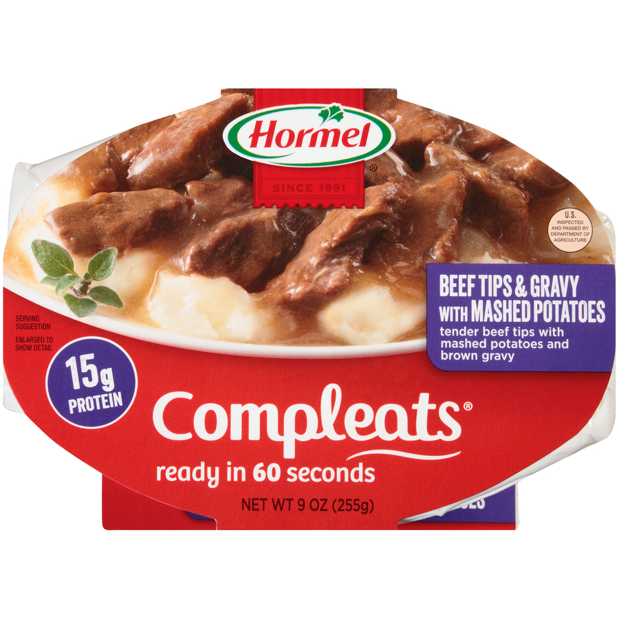 BeefTipsAndBrownGravyWithMashedPotatoes9Oz BeefTipsAndBrownGravyWithMashedPotatoes9Oz