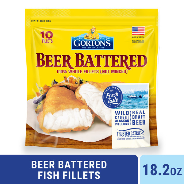 Gorton's Beer Battered Whole Fish Fillets 18.2 Oz