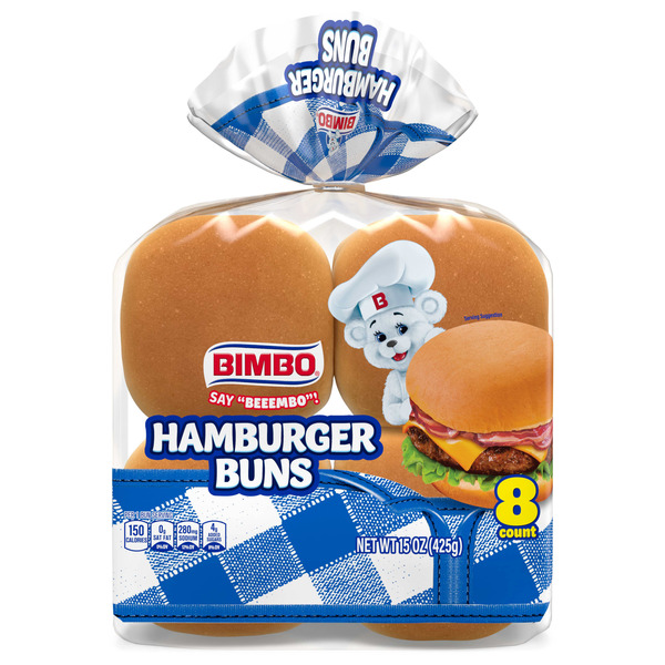 Bimbo Hamburger Buns 8 Each 15 Oz