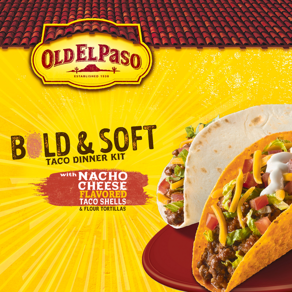 Old EL Paso Bold & Soft Taco Dinner Kit Nacho Shells Plus Tortillas 12.6 Oz Old EL Paso Bold & Soft Taco Dinner Kit Nacho Shells Plus Tortillas 12.6 Oz