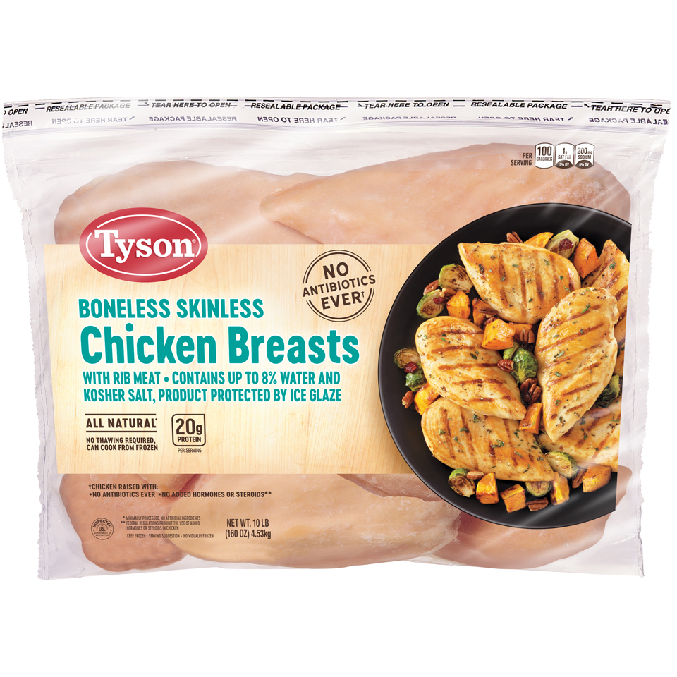 Boneless Skinless Chicken Breasts 10 LB.