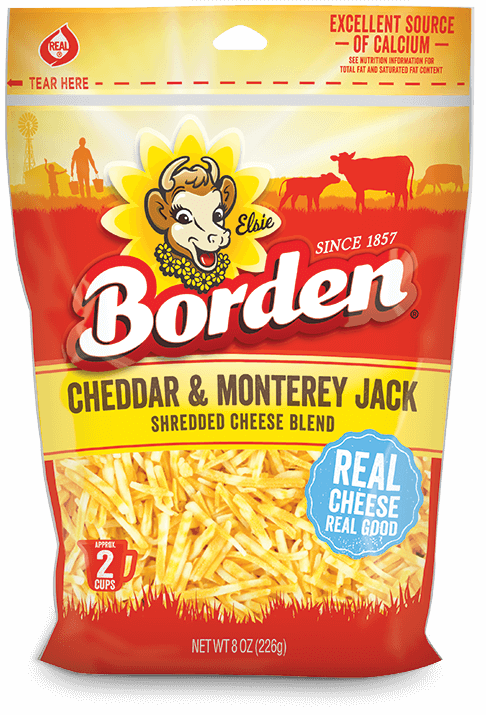 BordenCheddarMontereyJackShreddedCheese8Oz BordenCheddarMontereyJackShreddedCheese8Oz