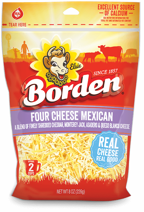BordenFourCheeseMexicanShreddedCheese8Oz BordenFourCheeseMexicanShreddedCheese8Oz