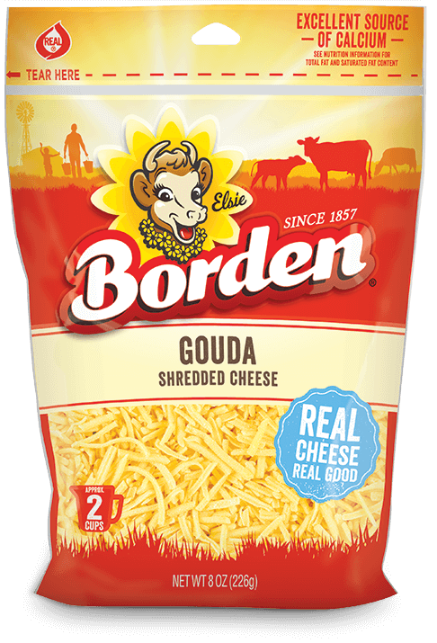 BordenGoudaShreddedCheese8Oz BordenGoudaShreddedCheese8Oz