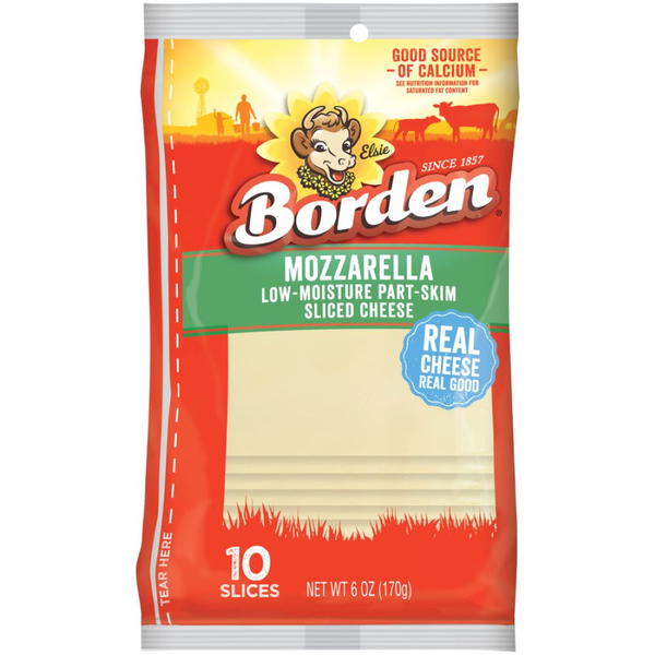 Borden Mozzarella Sliced Cheese 6 Oz