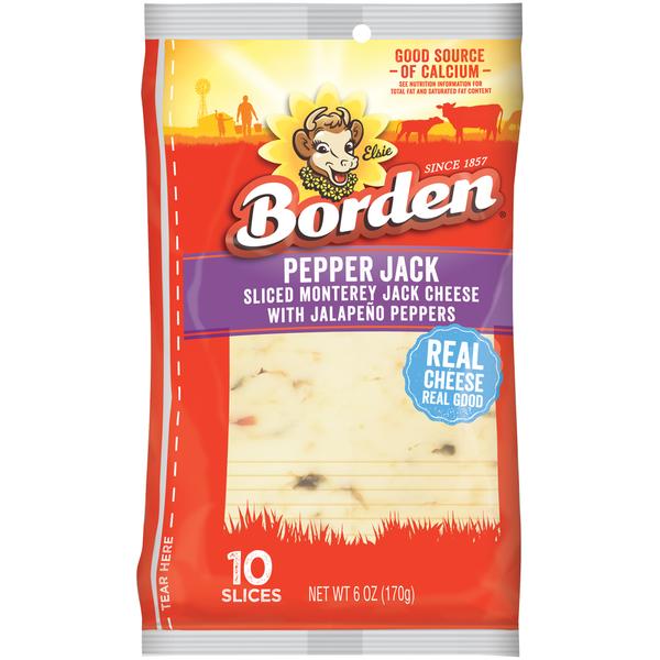Borden Pepper Jack Sliced Cheese 6 Oz