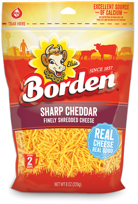 BordenSharpCheddarFinelyShreddedCheese8Oz BordenSharpCheddarFinelyShreddedCheese8Oz