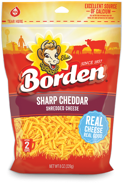 BordenSharpCheddarShreddedCheese8Oz BordenSharpCheddarShreddedCheese8Oz