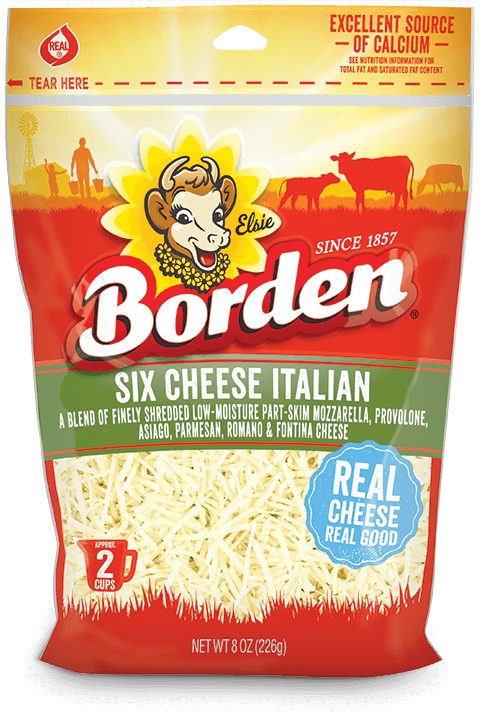 BordenSixCheeseItalianShreddedCheese8Oz BordenSixCheeseItalianShreddedCheese8Oz