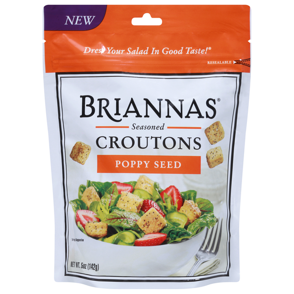 Briannas Poppy Seed Croutons 5 Oz