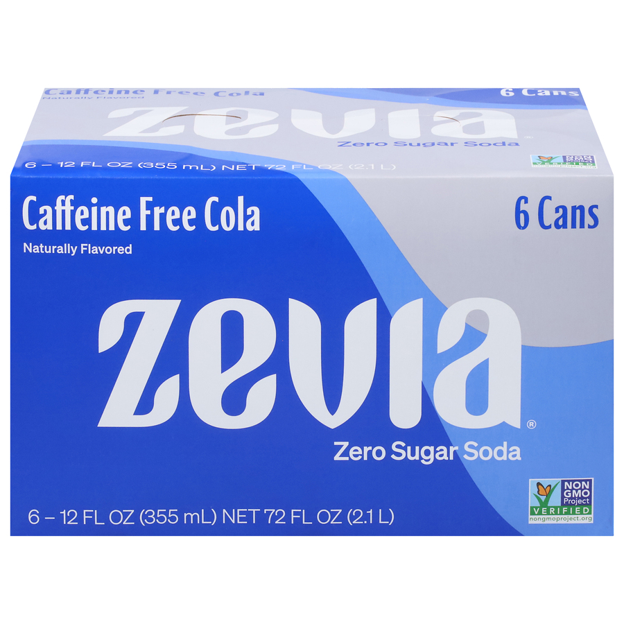 Caffeine Free Cola Zero Sugar Soda Six 12 FL Oz Cans Caffeine Free Cola Zero Sugar Soda Six 12 FL Oz Cans