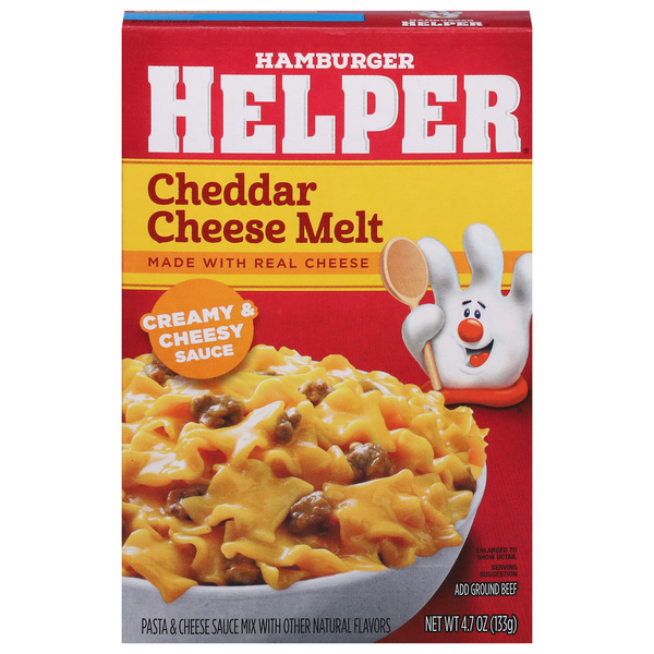 Hamburger Helper Cheddar Cheese Melt 4.7 Oz Hamburger Helper Cheddar Cheese Melt 4.7 Oz