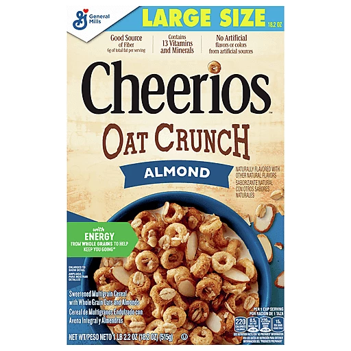 CheeriosAlmondOatCrunchLargeSize1LB2.2Oz
