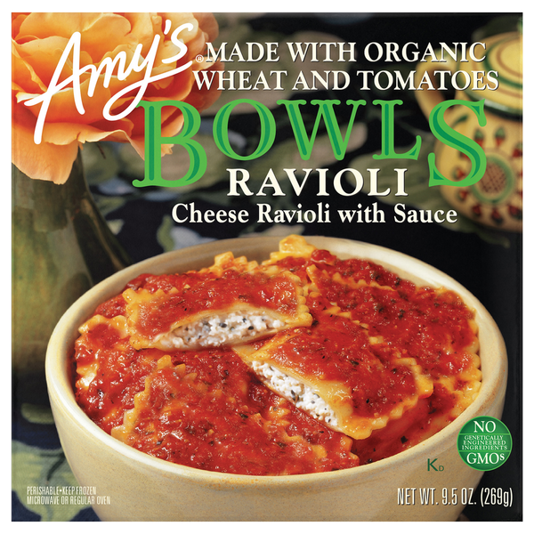 Amy's Organic Cheese Ravioli with Sauce Bowl 9.5 Oz