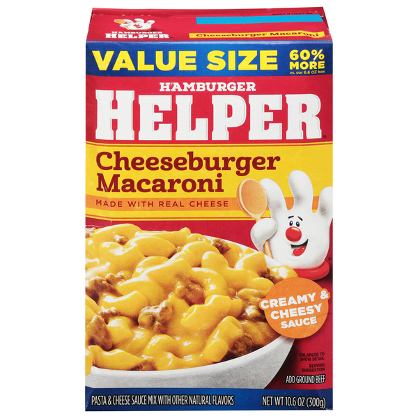 Hamburger Helper Cheeseburger Macaroni Value Size 10.6 Oz Hamburger Helper Cheeseburger Macaroni Value Size 10.6 Oz