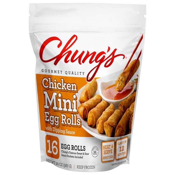 Chung's Chicken Mini Egg Rolls 16 Each 20 Oz Chung's Chicken Mini Egg Rolls 16 Each 20 Oz