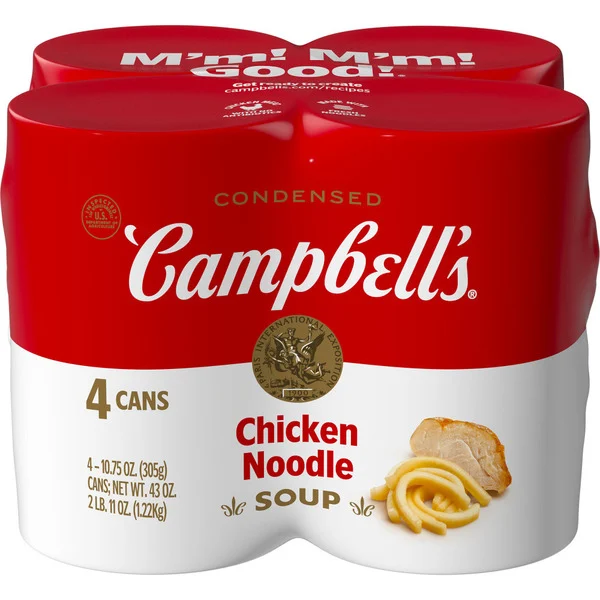 Campbell's Chicken Noodle Soup 4 Cans 43 Oz