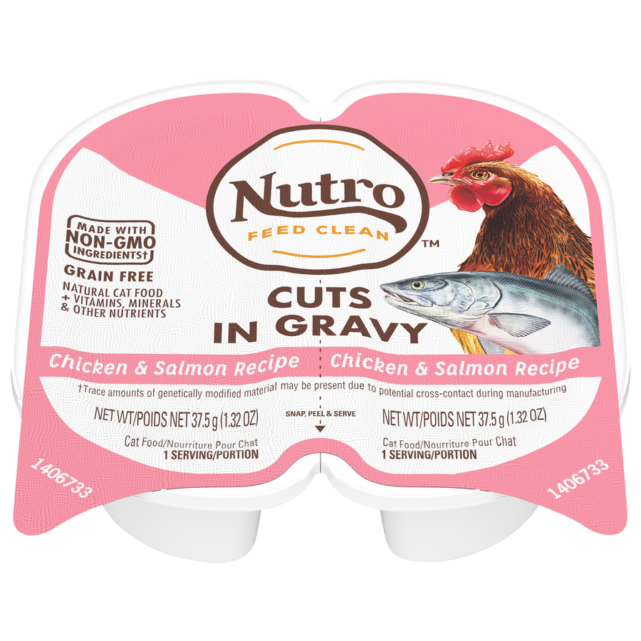 Nutro Chicken & Salmon Cuts In Gravy Two 1.32 Oz Containers