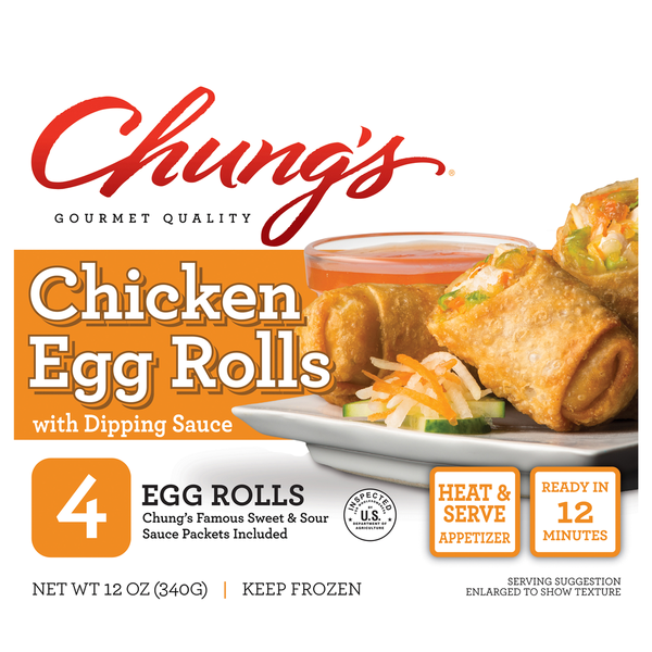 Chung's Chicken Egg Rolls 4 Each 12 Oz Chung's Chicken Egg Rolls 4 Each 12 Oz