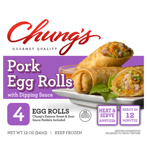 Chung's Pork Egg Rolls 4 Each 12 Oz Chung's Pork Egg Rolls 4 Each 12 Oz
