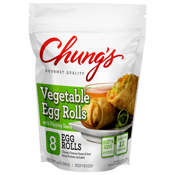 Chung's Vegetable Egg Rolls 8 Each 24 Oz Chung's Vegetable Egg Rolls 8 Each 24 Oz