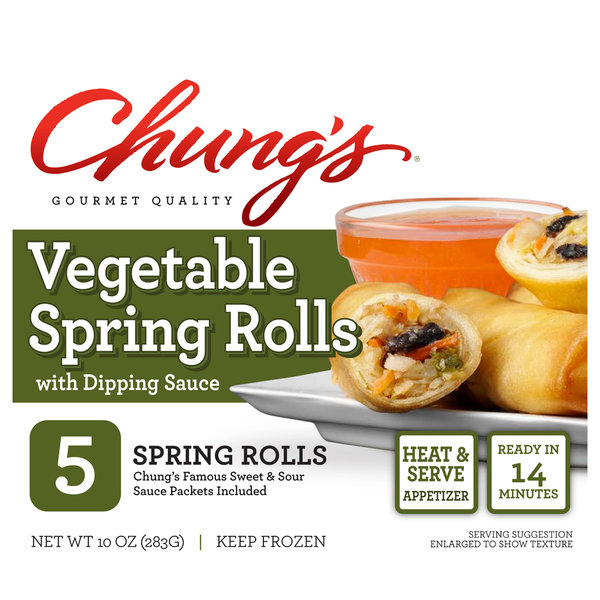 Chung's Vegetable Spring Rolls 5 Each 10 Oz Chung's Vegetable Spring Rolls 5 Each 10 Oz