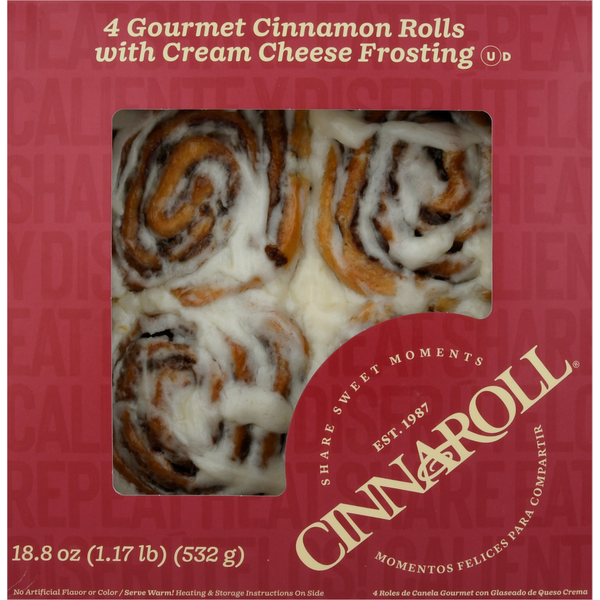 Cinnaroll Gourmet Cinnamon Rolls 4 Each 18.8 Oz