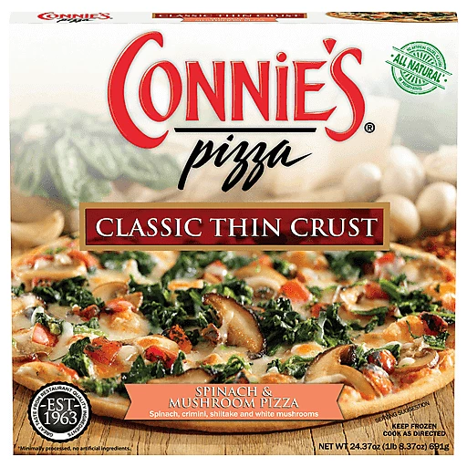 ConniesPizzaSpinachMushroomClassicThinCrust24.37Oz