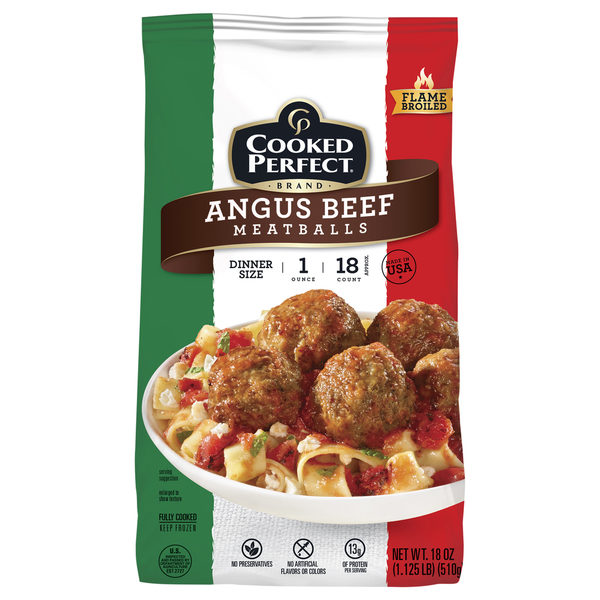 Cooked Perfect Angus Beef Meatballs 18 Oz