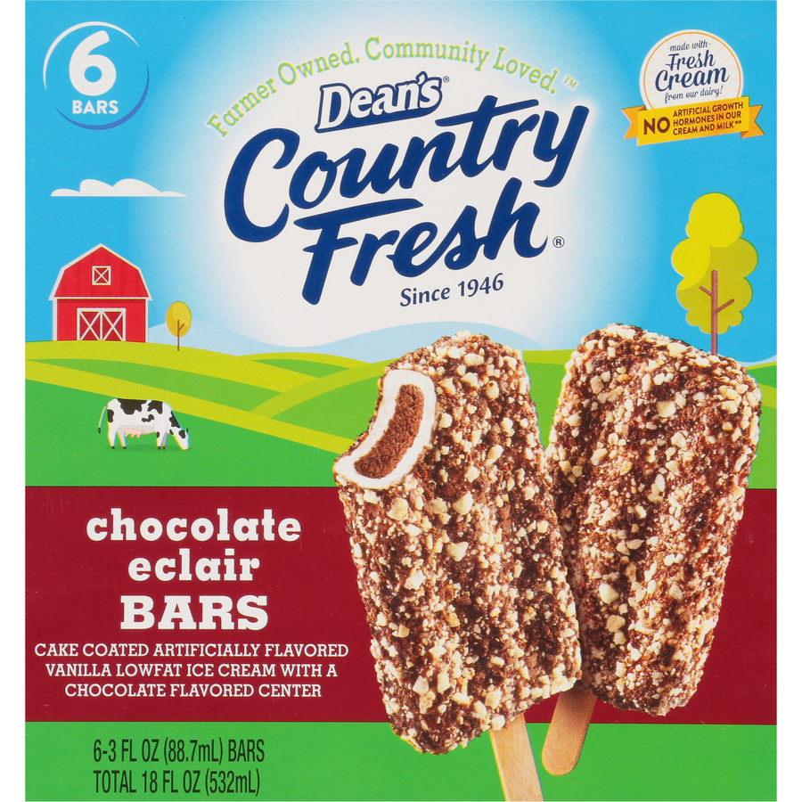 CountryFreshChocolateEclairIceCreamBarsSixEach18FLOz