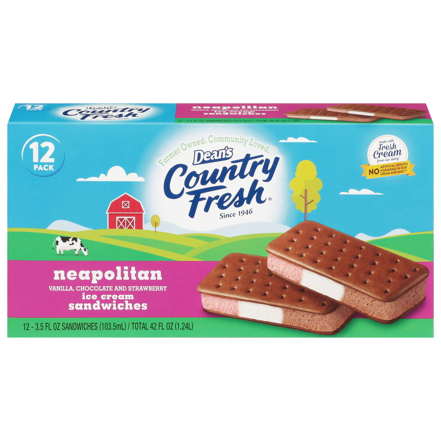 CountryFreshNeapolitanIceCreamSandwichesTwelve3.5FLOz