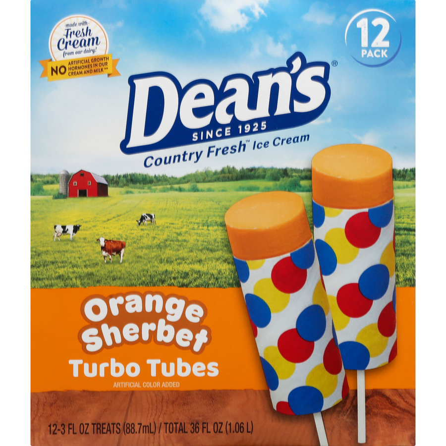 CountryFreshOrangeSherbetTurboTubesTwelveEach36FLOz