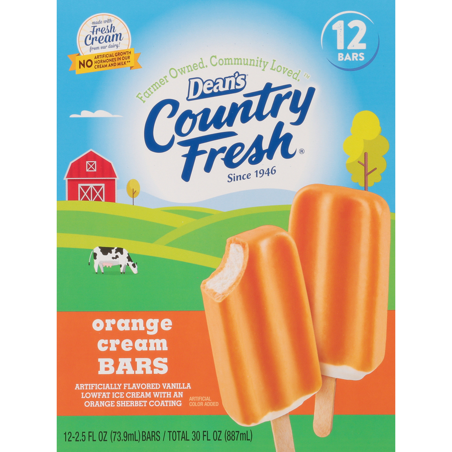 CountryFreshOrangeVanillaCreamBarsTwelveEach30FLOz