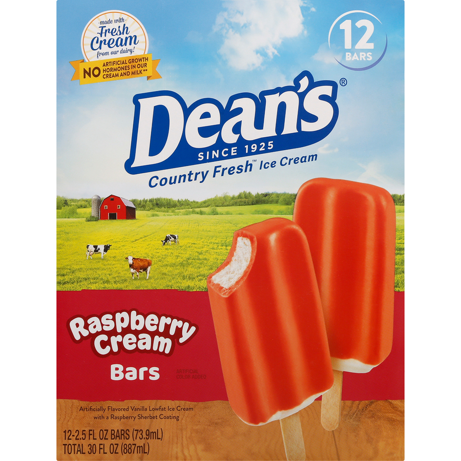 CountryFreshRaspberryCreamIceCreamBarsTwelveEach30FLOz