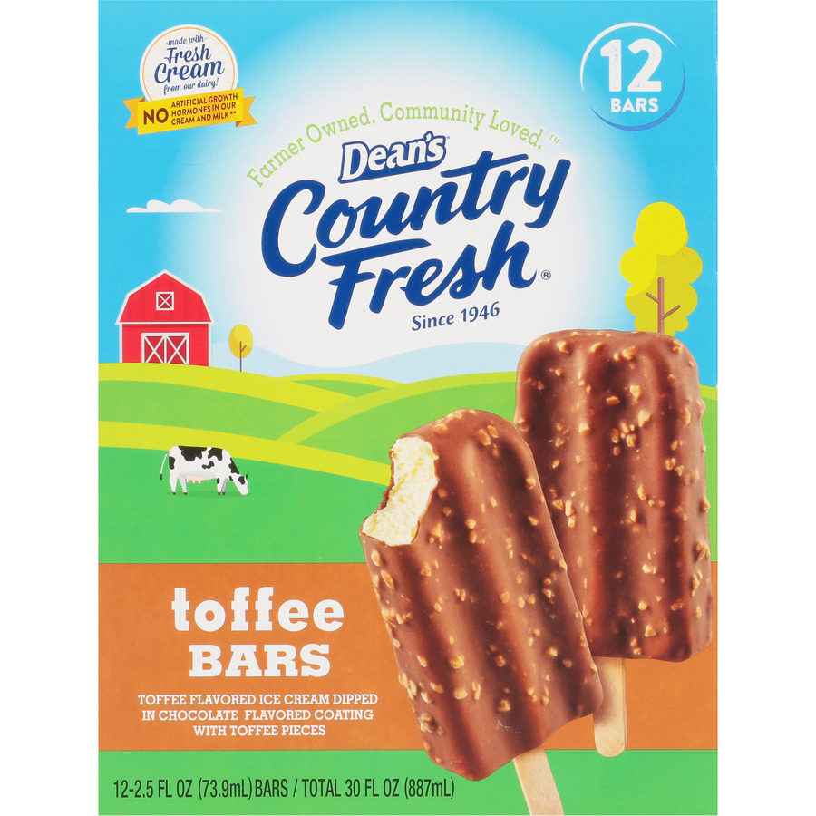 CountryFreshToffeeFlavoredIceCreamBarsTwelveEach30FLOz