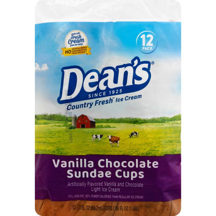 CountryFreshVanillaChocolateLightSundaeCupsTwelve36FLOz