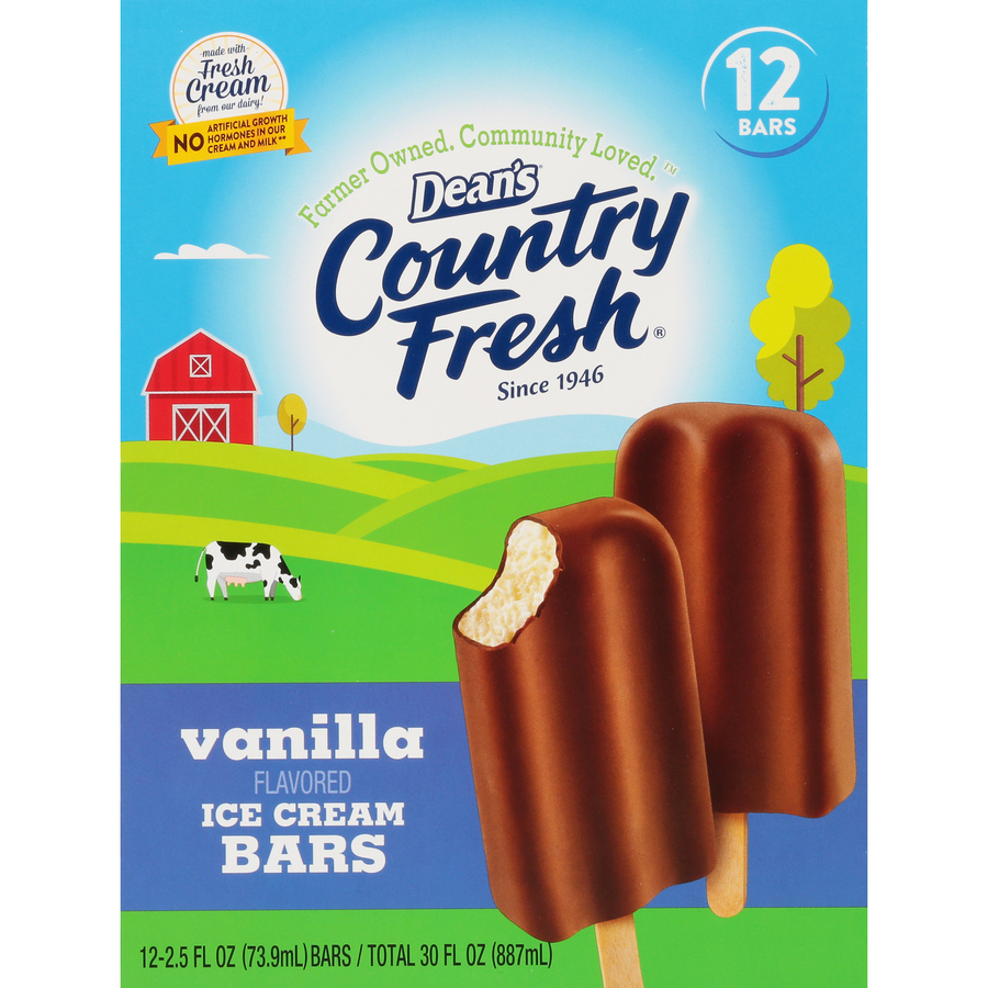 CountryFreshVanillaFlavoredIceCreamBarsTwelveEach30FLOz