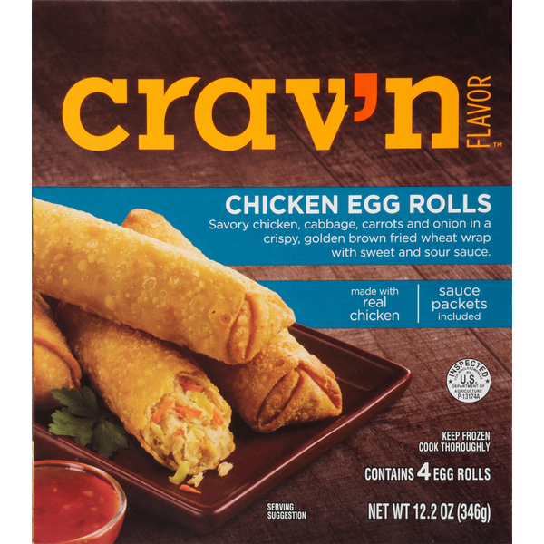 Crav'n Chicken Egg Rolls 4 Each 12.2 Oz Crav'n Chicken Egg Rolls 4 Each 12.2 Oz