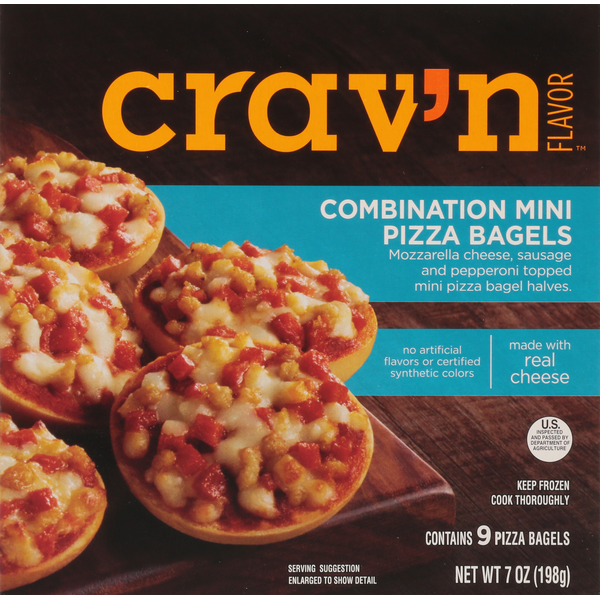 Crav'n Combination Mini Pizza Bagels 7 Oz