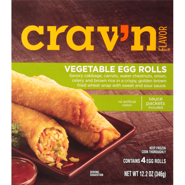 Crav'n Vegetable Egg Rolls 4 Each 12.2 Oz Crav'n Vegetable Egg Rolls 4 Each 12.2 Oz