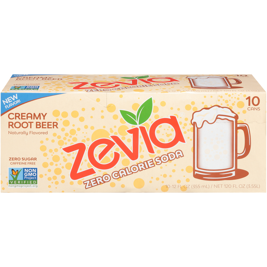 Creamy Root Beer Zero Calorie Soda Ten 12 FL Oz Cans Creamy Root Beer Zero Calorie Soda Ten 12 FL Oz Cans