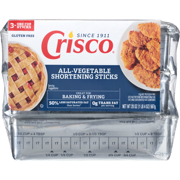 Crisco Shortening Sticks 3 Each 20 Oz