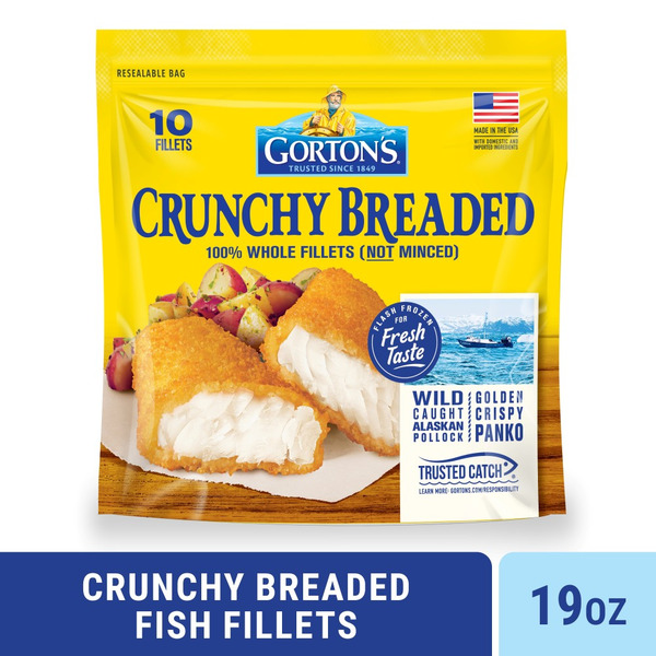 Gorton's Crunchy Breaded Whole Fish Fillets 19 Oz