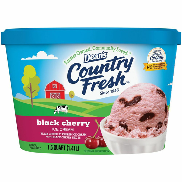 Dean's Country Fresh Ice Cream Black Cherry 1.5 Quart